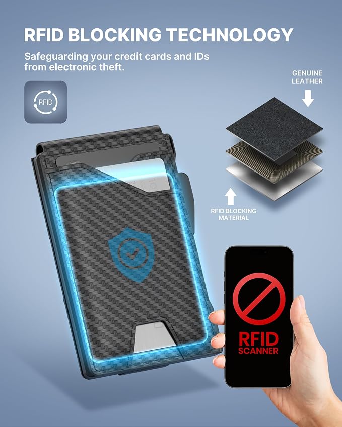 typecase Tactical Wallet for Men Card Holder: Pop Up Card Case, Genuine Leather - Image 6