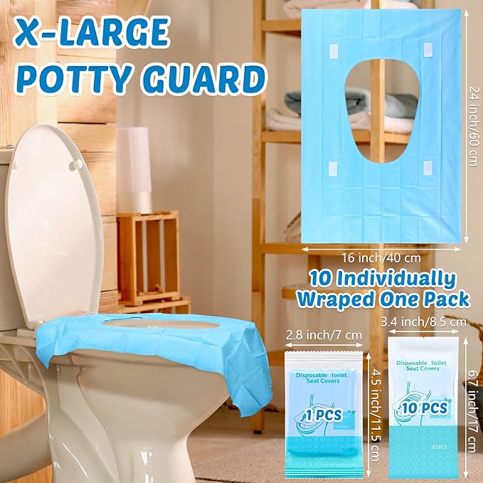 Yahenda 200 Pack Toilet Seat Covers Disposable Extra Large Individually Wrapped - Image 2