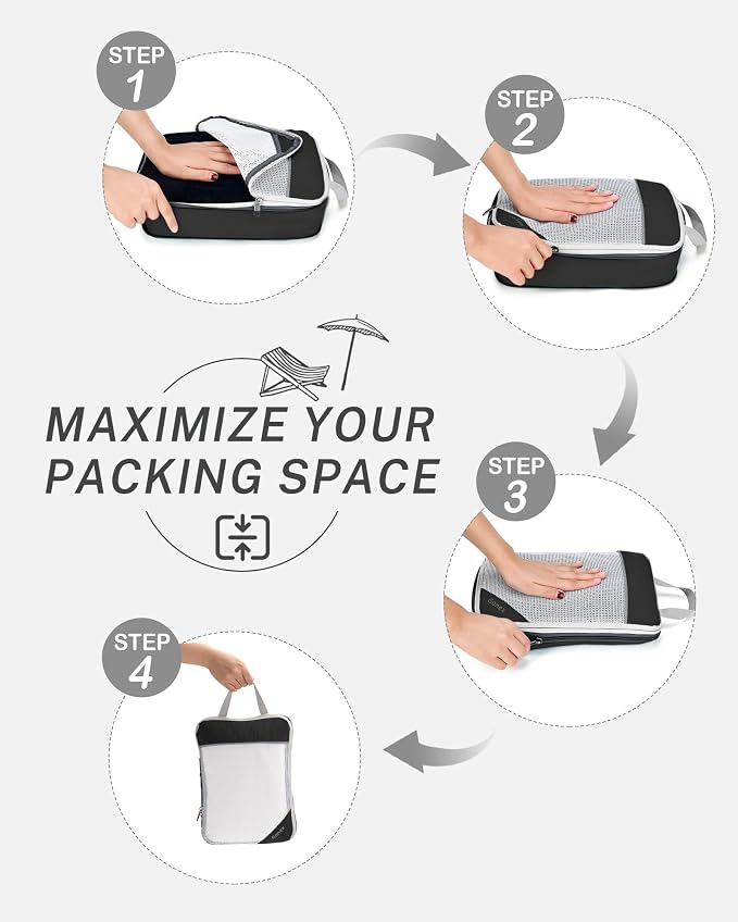 Compression Packing Cubes, Gonex Extensible Storage Mesh Bags Organizers - Image 2