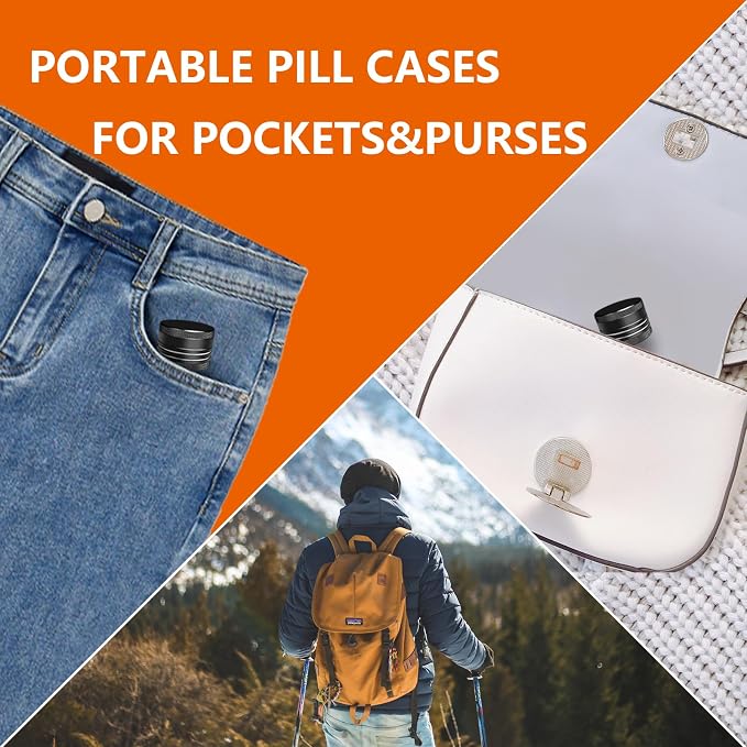 Small Pill Box, Portable Daily Box, Aluminium Alloy Round Container - Image 5