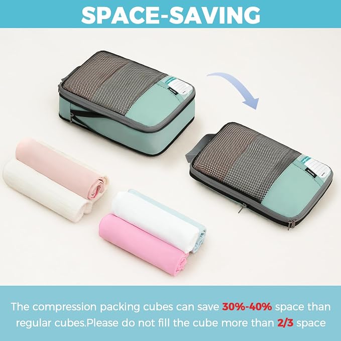 BAGAIL 4 Set/6 Set/8 Set Compression Packing Cubes Travel Accessories - Image 5