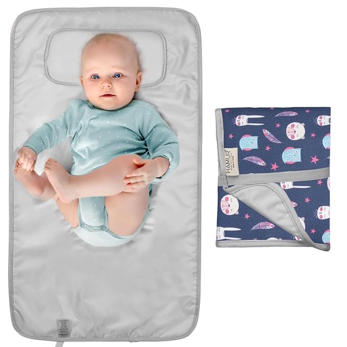 HAMUR HOME Portable Baby Changing Pad – Waterproof, Foldable & Lightweight by HAMURHOME