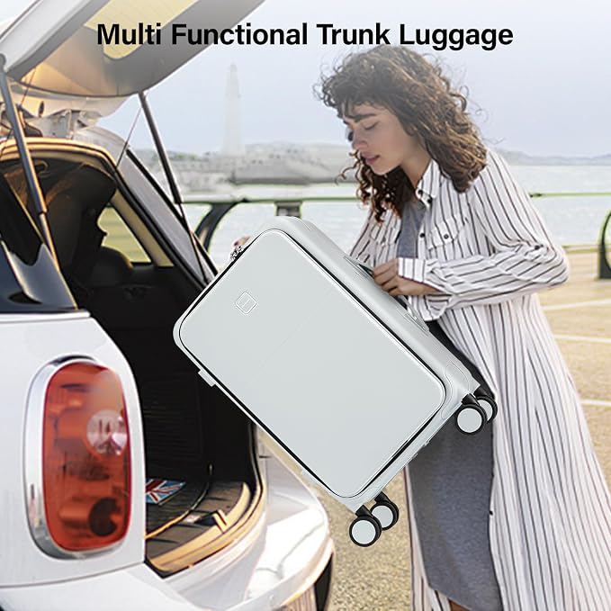 Hanke 28 Inch Luggage with Cup Holder and Charge, Top Opening Hard Shell - Image 10