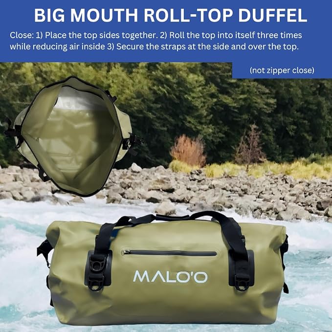 Malo'o Waterproof Dry Bag Duffel 40L/60L/100L, Roll Top Duffel Keeps Gear Dry - Image 2