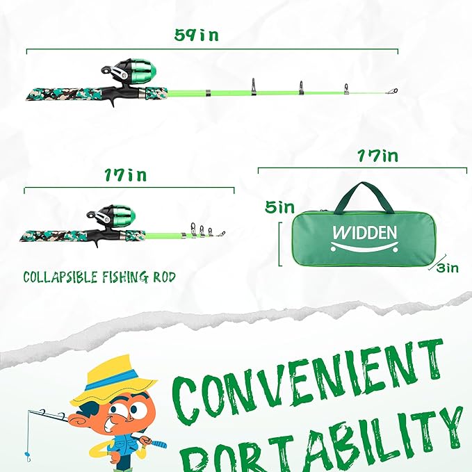 Kids Fishing Pole, Portable Telescopic Kids Fishing Poles - Image 2