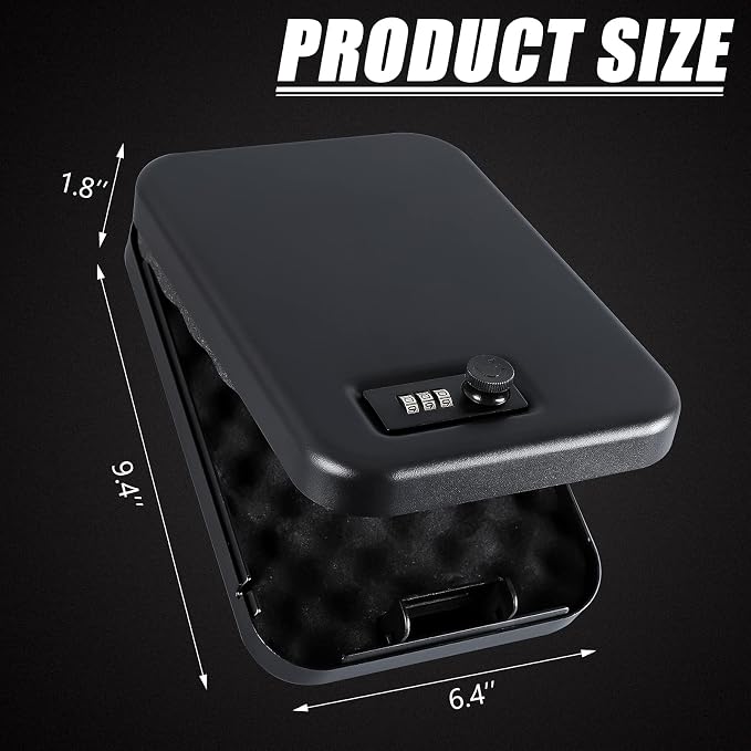 Dalmbox Gun Safe for Pistols Small Handgun Lock Box - Image 2