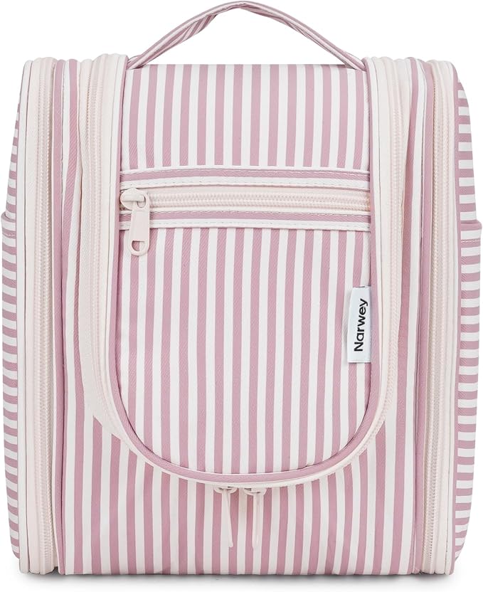 Narwey Small Striped Hanging Travel Toiletry Bag - Image 2