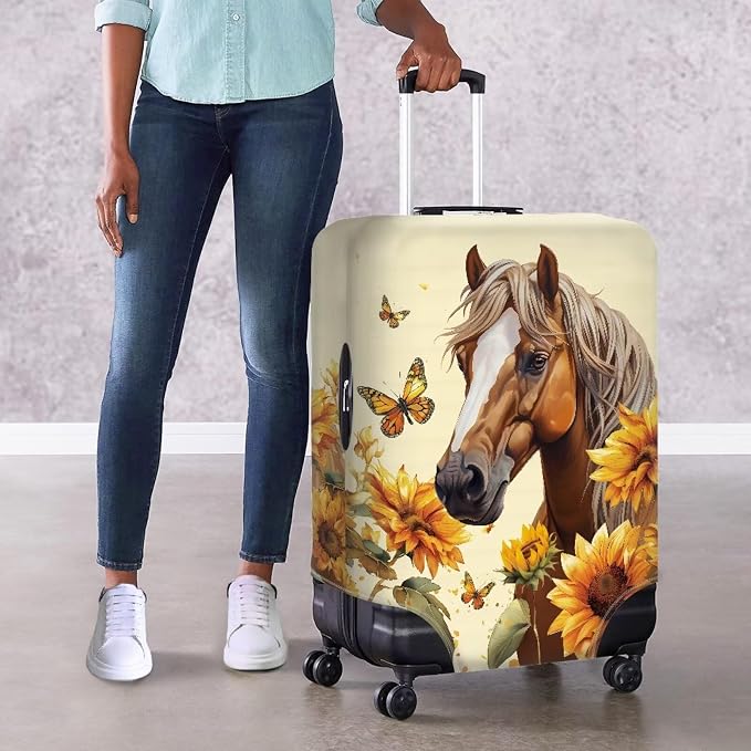 Horse Luggage Cover Universal Zip Suitcase Covers Elastic Spandex Fabric - Image 4