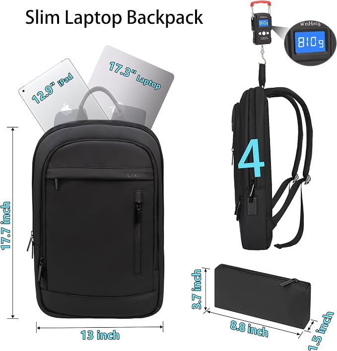 Business Backpack for Men Lightweight Commute Laptop Backpack Anti-Theft Water - Image 2