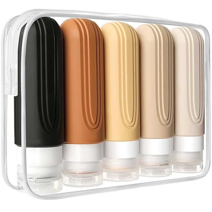 Travel Bottles for Toiletries, 5 Pack TSA Approved Travel Size Containers by CHEODIN