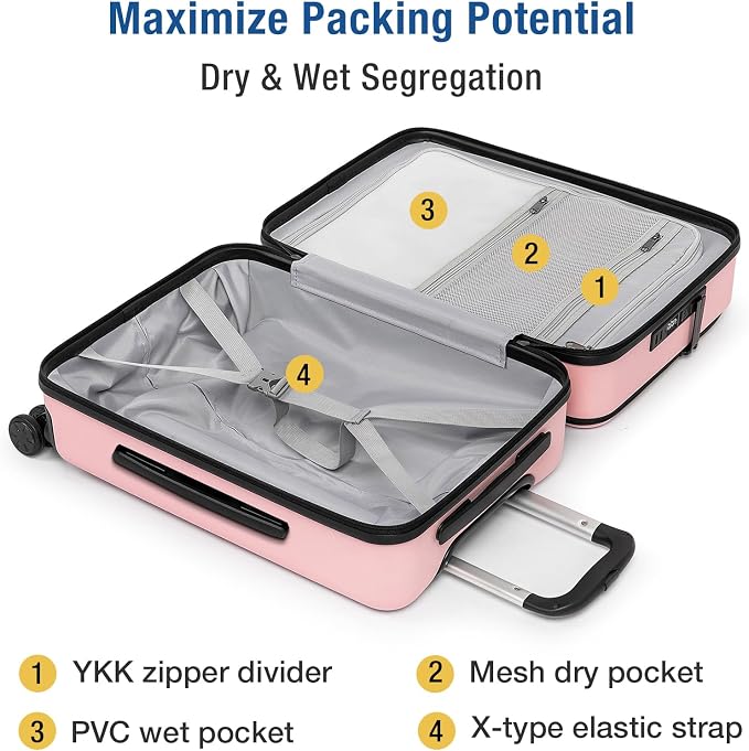KYME 22-Inch Hardside Small Suitcase, 100% PC Hard Shell - Image 5