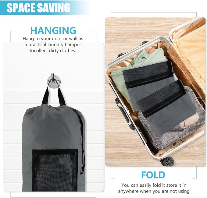 Laundry Bag Backpack, Dirty Clothes Travel Bag - Image 5