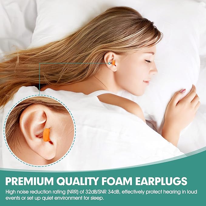 100 Pairs Earplugs for Noise Canceling Ear Plugs for Sleep Work Snoring Sound - Image 2