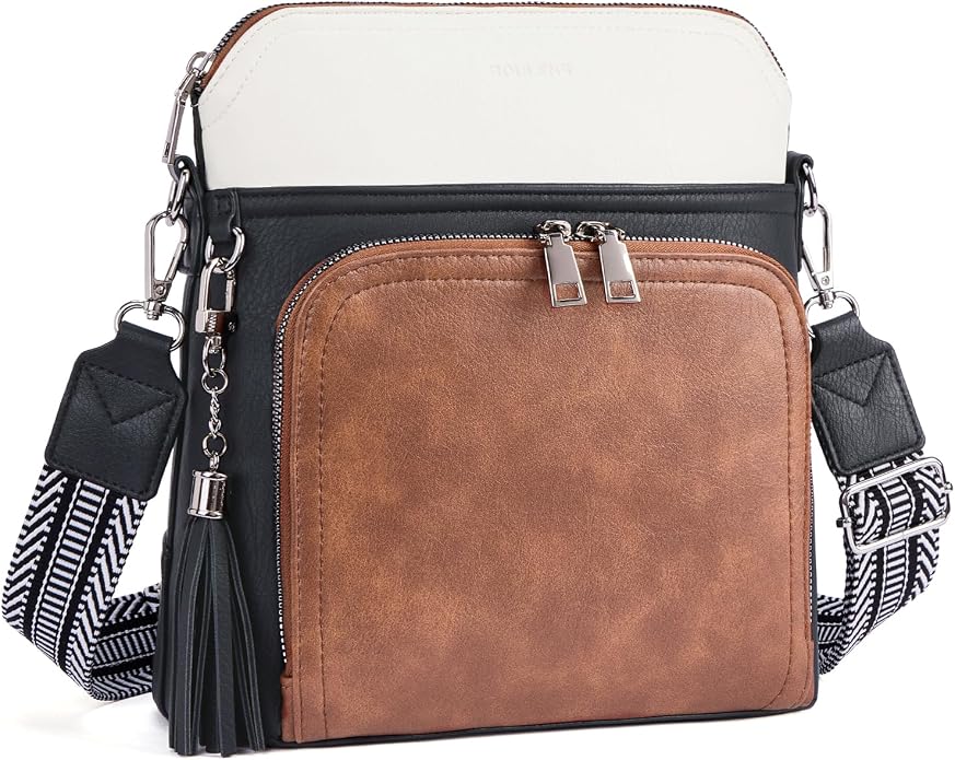 Crossbody Purse for Women, Lightweight Medium Crossbody Bag Soft Leather by Roulens