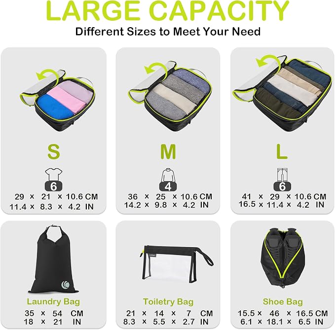 Cipway Compression Packing Cubes Mesh, Lightweight Luggage Organizer Bags - Image 5