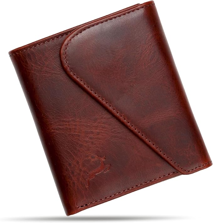 Leather RFID Wallet for Men, Slim Leather Mens Wallet, Handcraft Men's Wallets by Deerhandmade