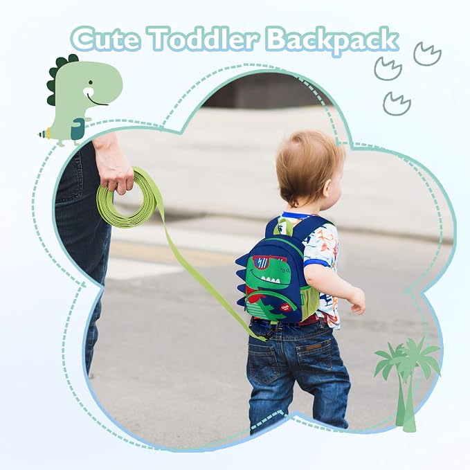 mommore Toddler Backpack for Boys 2-4, 3D Cartoon Cute Kids Dinosaur Backpack - Image 2