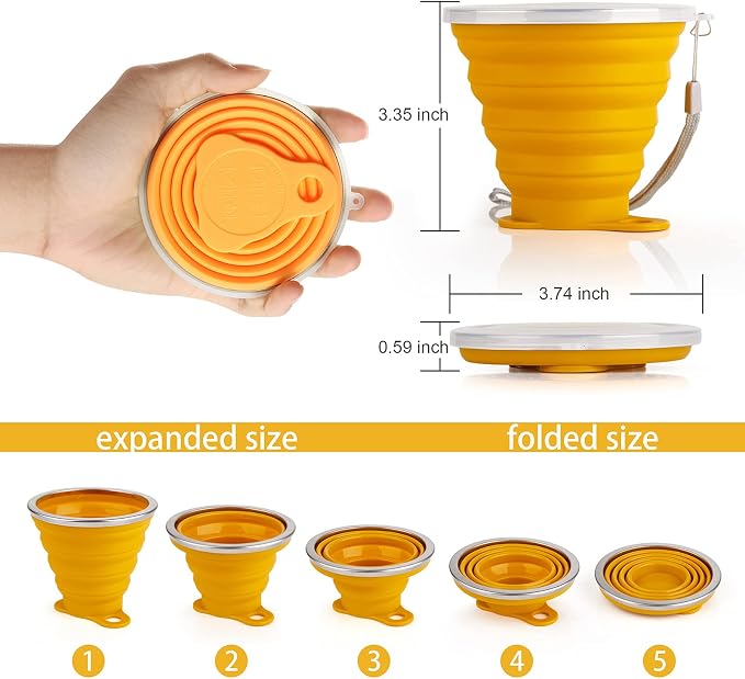 IYYI Silicone Collapsible Travel Cup, 9.22oz Folding Camping Cup - Image 6