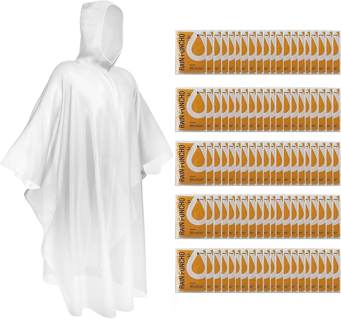 SaphiRose Disposable Rain Ponchos Emergency Clear Poncho by SaphiRose