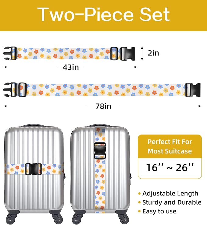 Luggage Straps for Suitcases Travel Belt Luggage Band Heavy Duty Traveling - Image 2