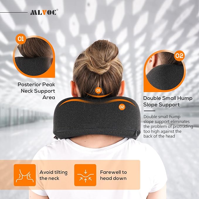 MLVOC Travel Pillow 100% Pure Memory Foam Neck Pillow, Comfortable & Breathable - Image 5