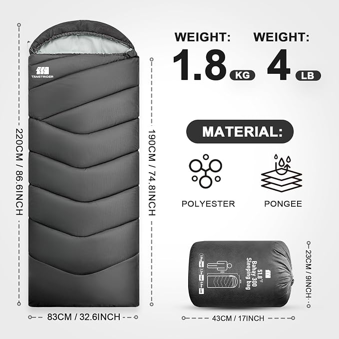 Sleeping Bags for Adults Cold Weather, Waterproof, Lightweight Camping Sleeping - Image 2