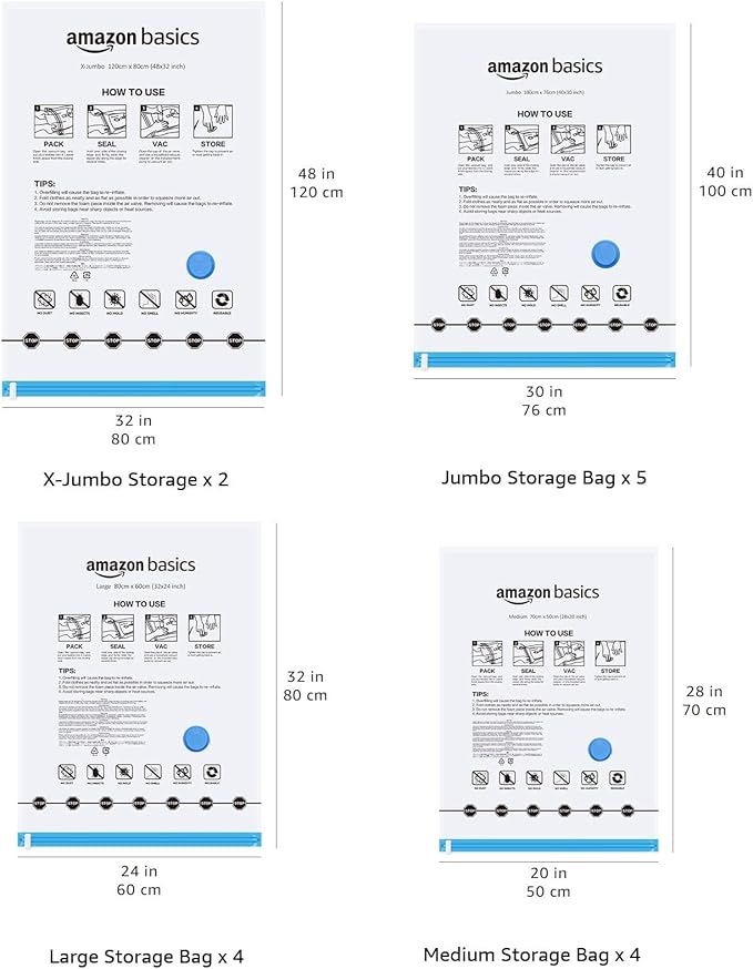 Amazon Basics Vacuum Compression Space Saving Storage Bags - Image 3