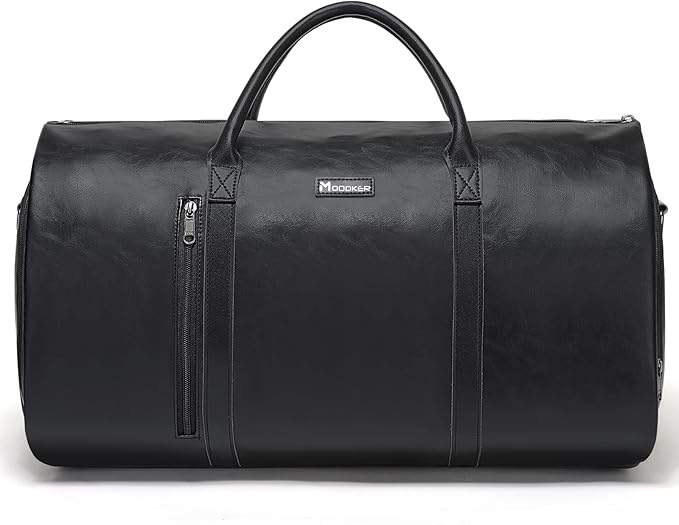 Modoker Convertible Leather Garment Bag, Carry on Garment Bags by Modoker