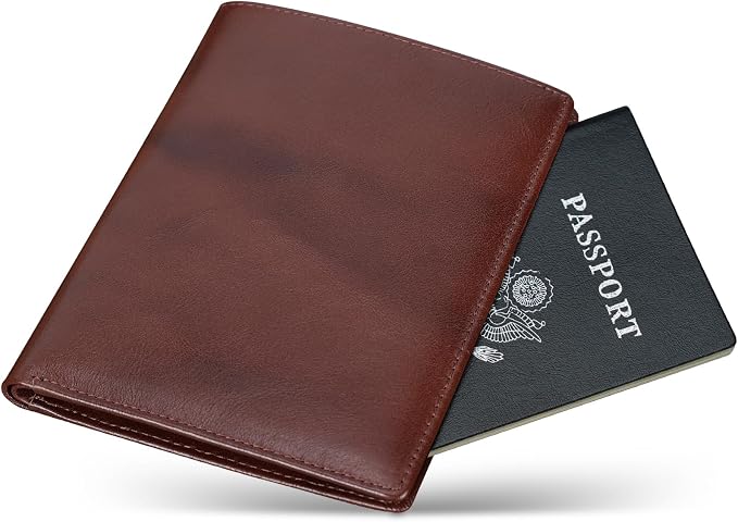 Polare Luxury RFID Blocking Leather Passport Holder Travel Wallet - Image 5