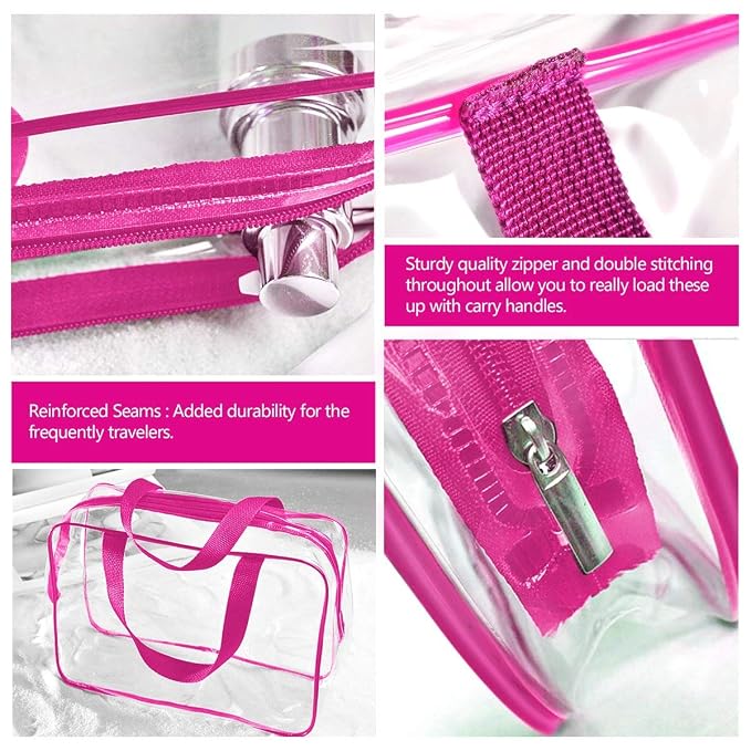 4Pcs Crystal Clear PVC Travel Toiletry Bag Kit - Image 3