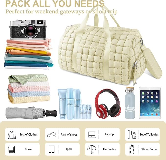 Quilted Travel Duffle Bag Gym Bag - Image 5