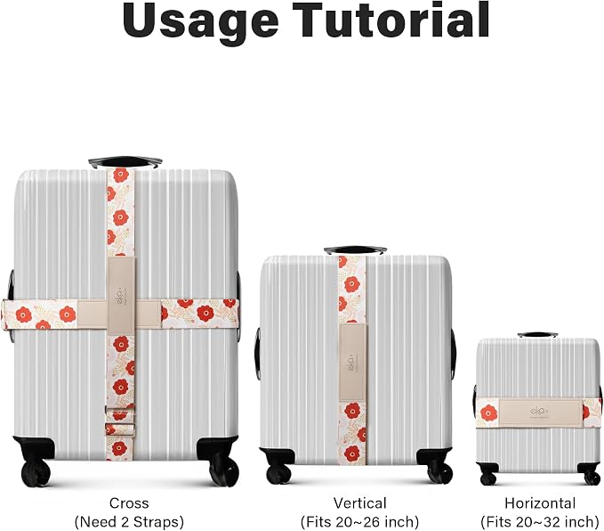 Luggage Straps for Suitcases, Adjustable Luggage Elastic Belt, Travel - Image 3