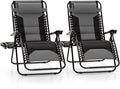 MFSTUDIO Padded Zero Gravity Chair Set of 2, Folding Patio Lounge Recliner by MFSTUDIO