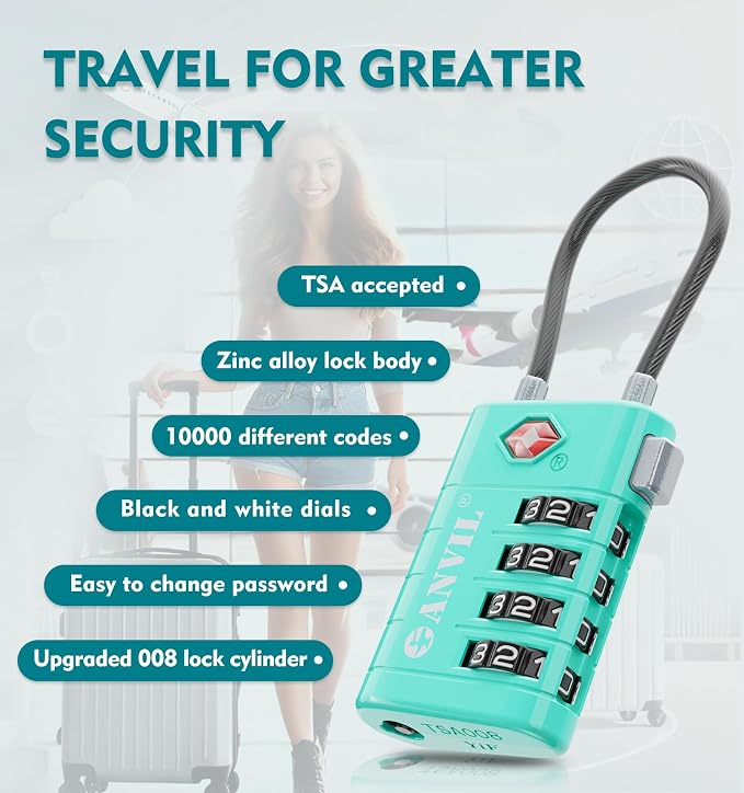 ANVIL 4 Digit Luggage Locks, TSA Locks - Image 5