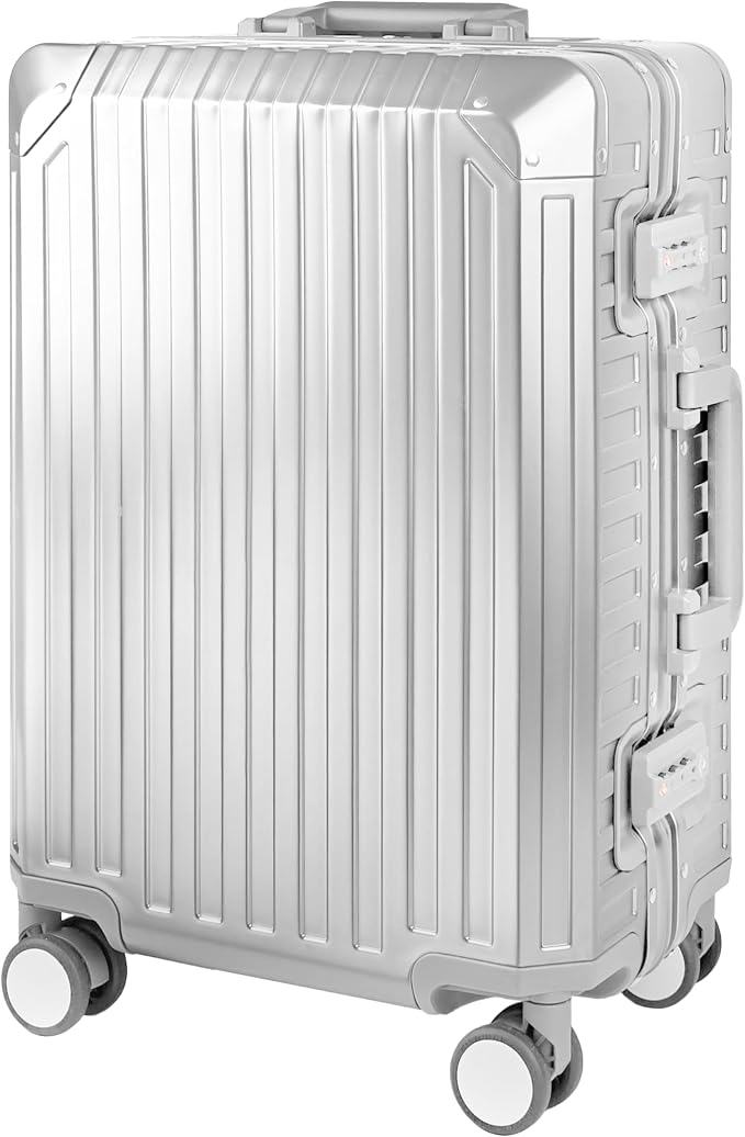 X2 All Aluminum Luggage Suitcase 3 Sizes TSA Lock Carry On Silver by X2