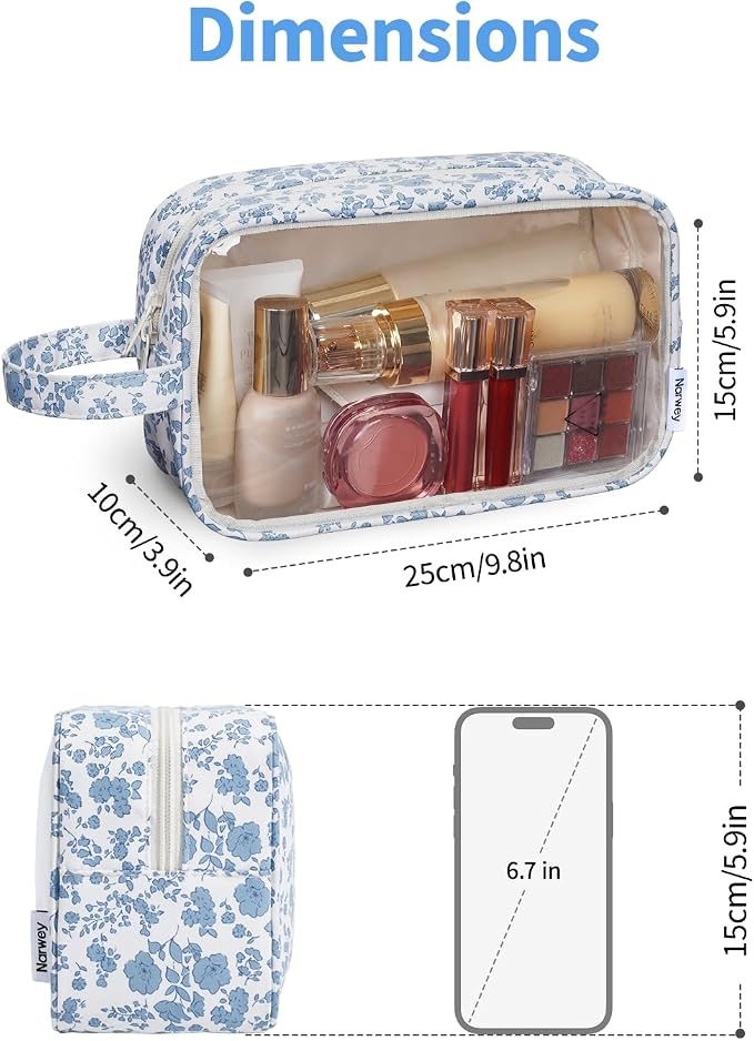 Narwey Clear Toiletry Bags for Traveling Women Men, Make Up Organizer, Skincare - Image 4