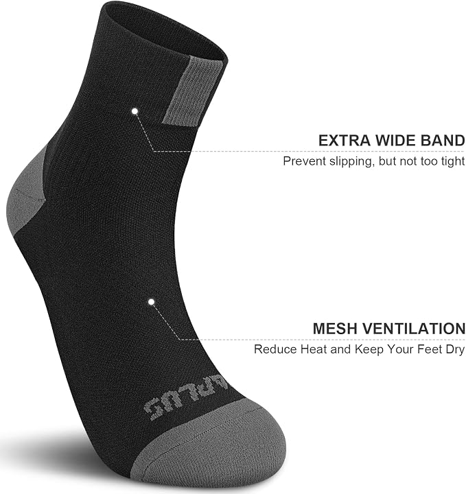 PAPLUS Ankle Compression Socks for Women 6 Pairs, Running Athletic Socks - Image 3