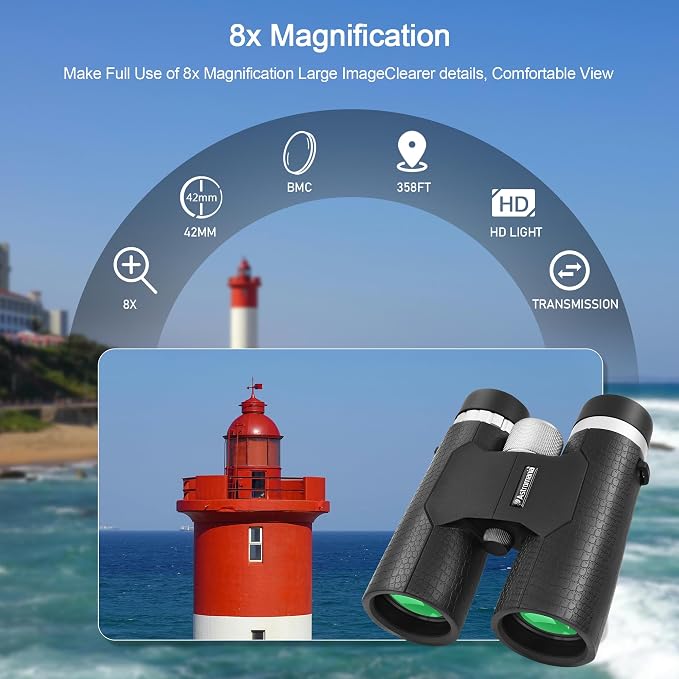Astromania 8x42 Compact Binoculars -BK7 Prism -Gifts - Image 2