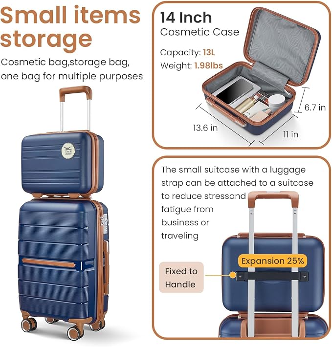 4-Piece Luggage Set with Double Spinner Wheels, Expandable Hardside Suitcases - Image 6