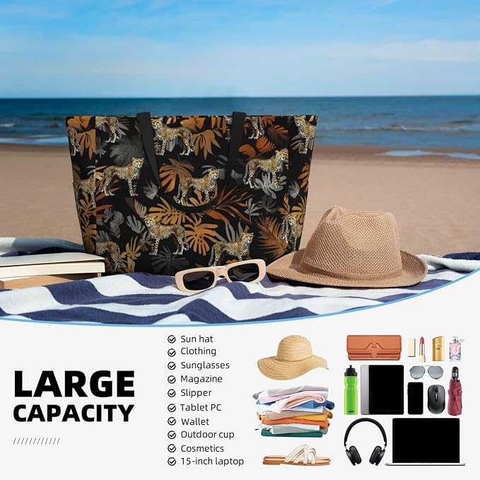 Beach Bag for Women Beach Tote Bag Waterproof Sandproof Large Bags - Image 5