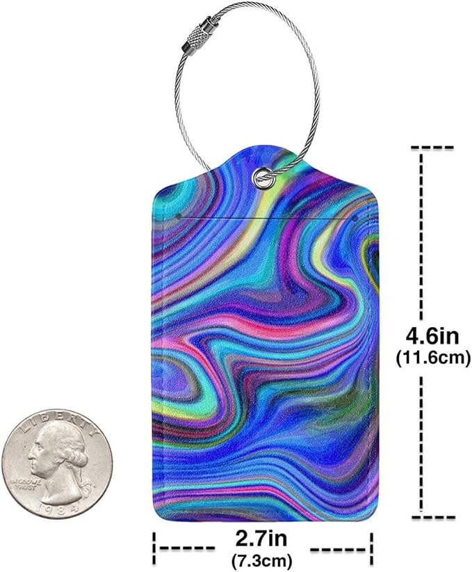 2-Packs Blue Purple Abstract Art Luggage Tags - Image 5