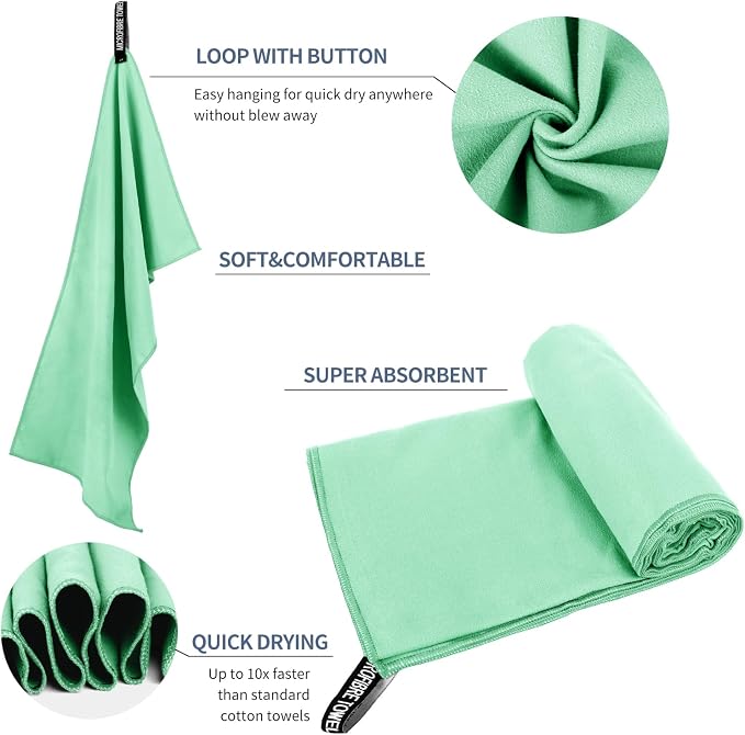 Microfiber Travel Towel, Soft Lightweight Quick Dry Towel, Super Absorbent - Image 5