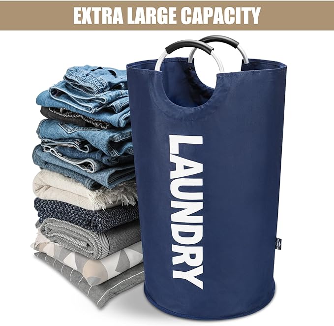 DOKEHOM 90L Large Laundry Basket, Collapsible Laundry Bag, Freestanding Tall - Image 6