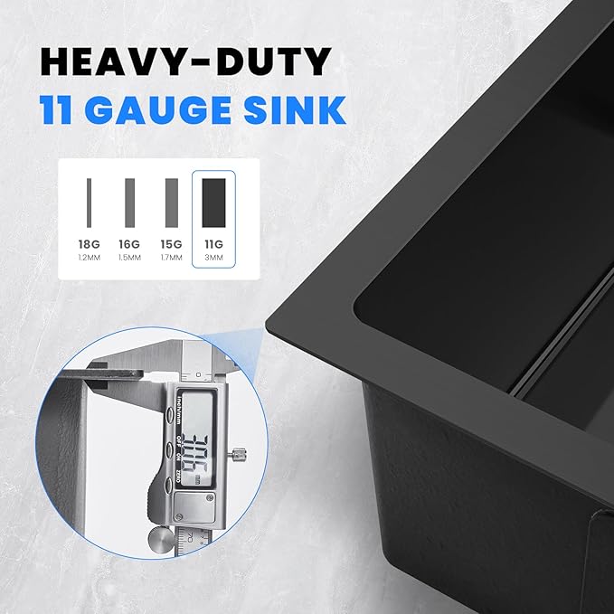 POPLFY 18 Inch Undermount Kitchen Sink, 18×18 Inch Undermount 18 Gauge - Image 3