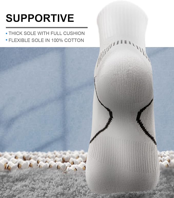 BULLIANT Compression Socks for Men 6Pairs, Athletic Crew Socks Cushioned For - Image 3