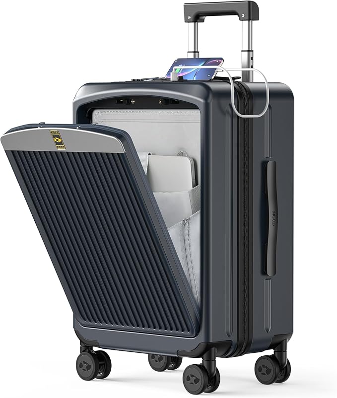 Carry on Luggage 22x14x9 Airline Approved, Durable PC Hardside Suitcase by MGB