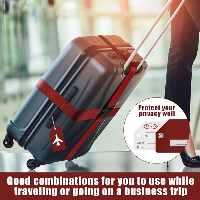 Weewooday 8 Pcs Luggage Straps Suitcase Tags Set - Image 6