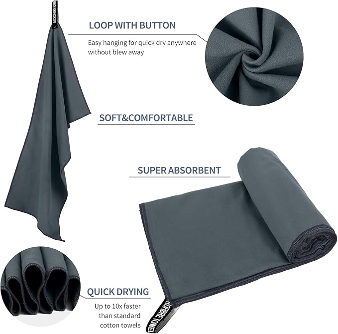 Microfiber Travel Towel, Soft Lightweight Quick Dry Towel, Super Absorbent - Image 5