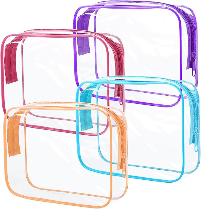 4Pack Clear Makeup Bags Waterproof Organizer Bags by Eilyliafe