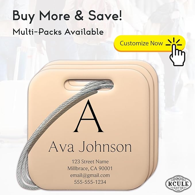 Customized Stainless Steel Luggage Tags: Personalize Your Suitcases, and Bags - Image 2